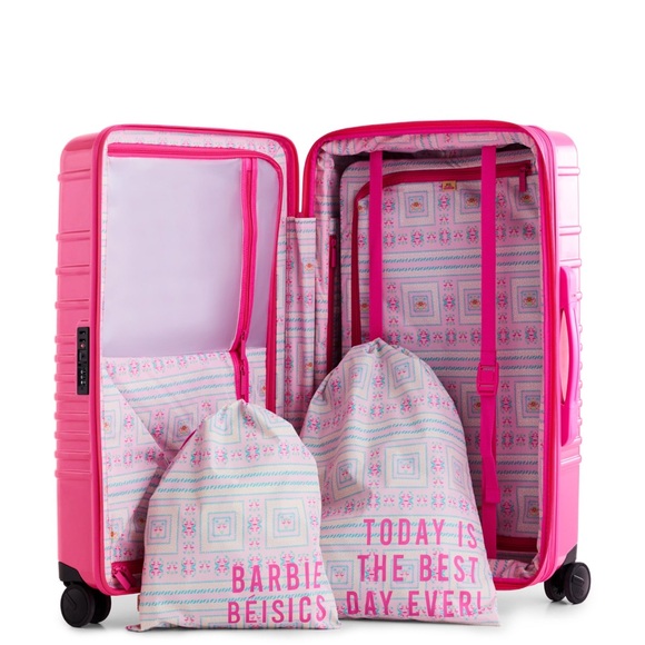 29 inch check in roller suitcase Beis x Barbie - Picture 2 of 2